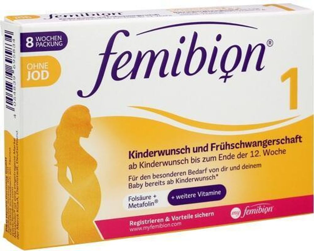 FEMIBION 1 Kinderwunsch + Frühschwangerschaft o. Jod Tabl. Produktbild 