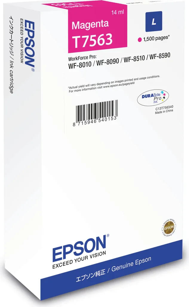 Epson Tanica Magenta Originale - Inchiostro a Pigmento per Stampe Professionali