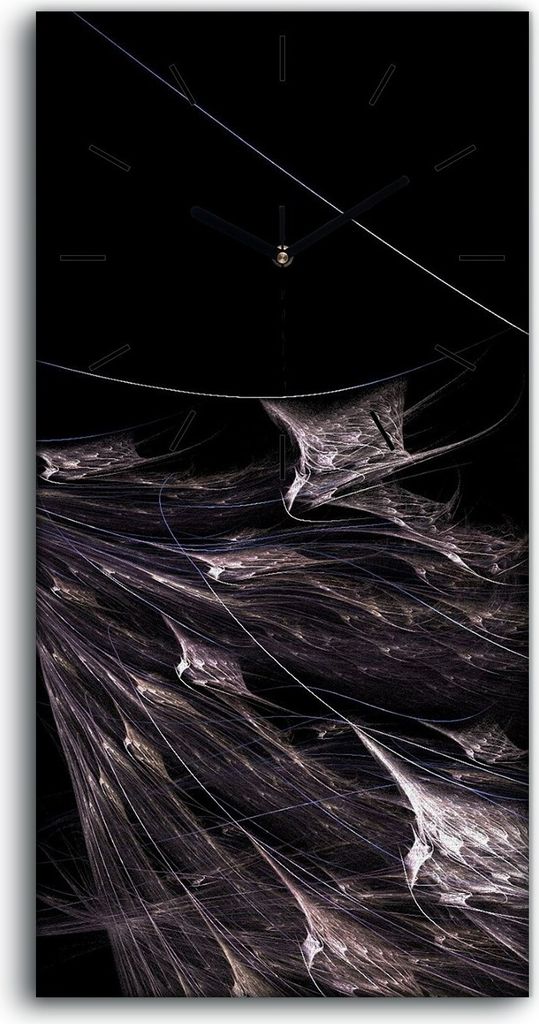 Wandbild Leinwand Bilder Wanduhr 30x60 digitales fraktales Kunst - schwarze Hände