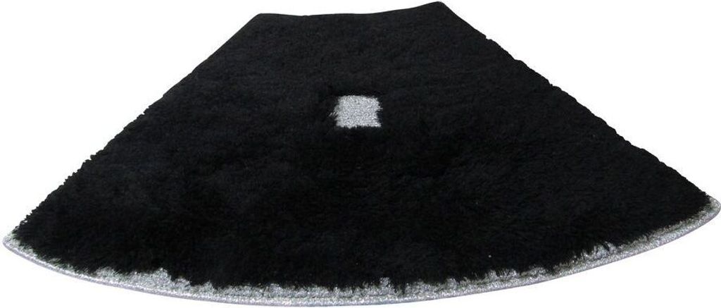 Nicol Badematte Badteppich Badvorleger Duschvorleger Badezimmerteppich 60x80cm Piazza halbe Runddusche Schwarz Silbergarn