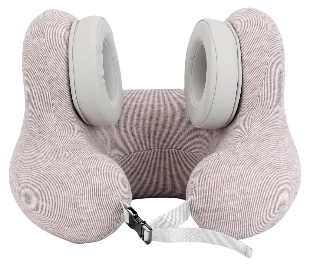 Nackenkissen, Geräuschreduzierendes U-förmiges Flugzeugkissen für Reisen, Büro und Zuhause, Polyurethan-Seidensamt, für Langzeit-Schreibtischa...