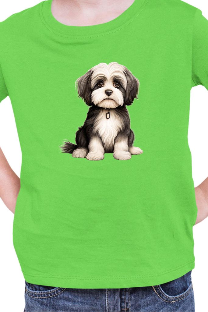 Kinder T-Shirt Dogs Breeds Havanese Dog Breed 006, 5-6 Jahr - 116 / Lime