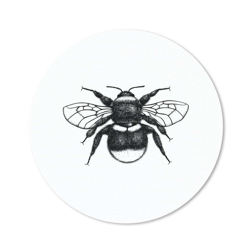 MuchoWow Mauspad Mousepad Hummel - Botanisch - Retro - Insekten 20x20 cm - Mousepads - Maus Mat - Pad - Mausunterlage - Schreibtischmatte