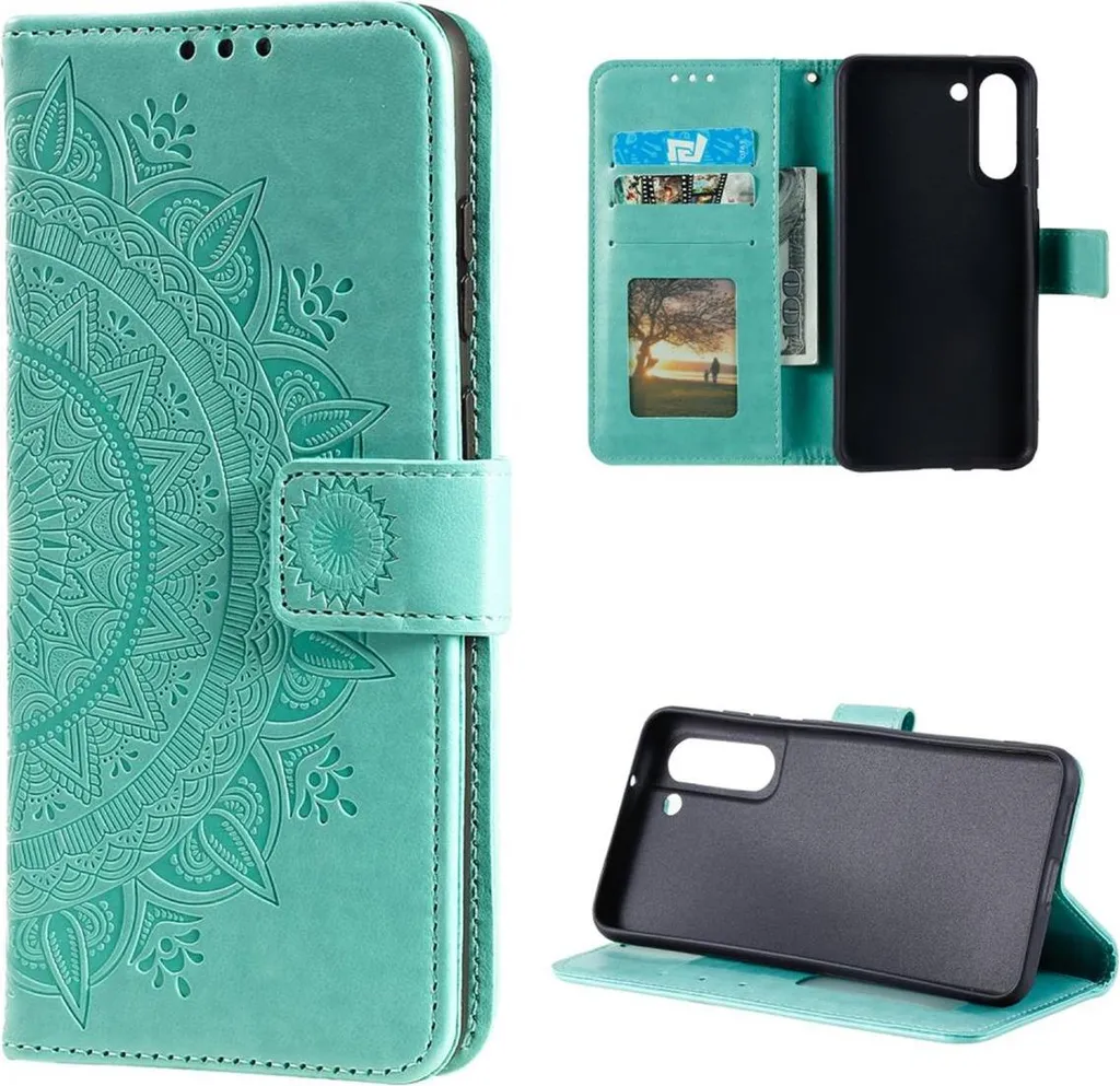 Custodia per Samsung Galaxy S21 FE custodia del telefono cellulare flip case cover bag case mandala