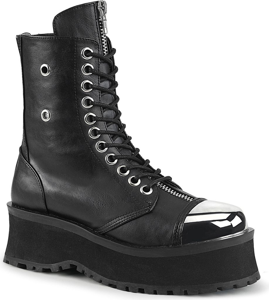 GRAVEDIGGER-10 Uni Booties von DemoniaCult, Schwarz EU 43, US 11