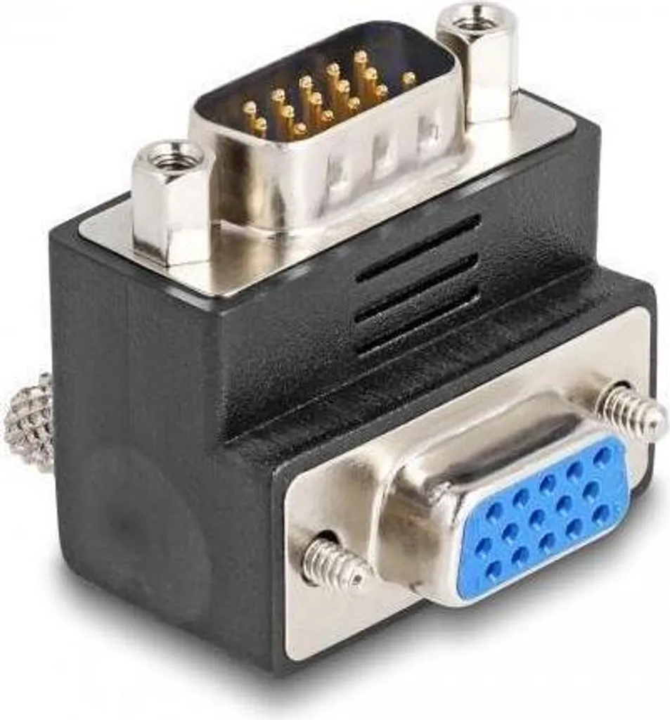 Adaptateur VGA Mâle vers Femelle Delock 65166 Coudé à 270 Degrés Noir