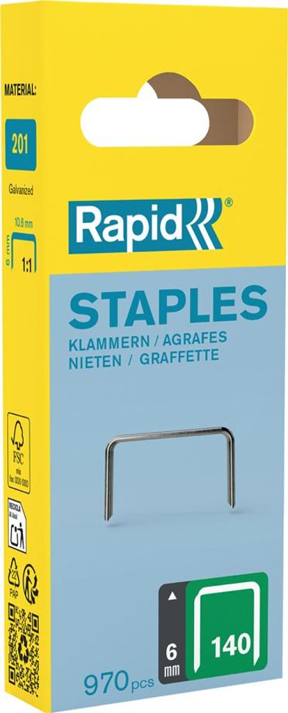 Rapid 40109513, Klammerpack, 6 mm, 970 Heftklammern, R14, Produktbild 