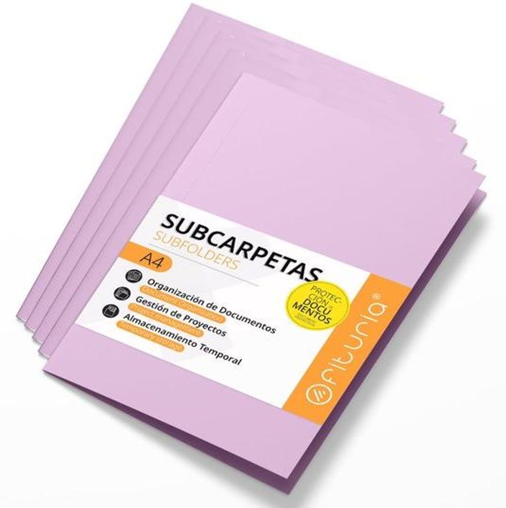 Diverse A4-kartonnen dossiermappen, 180g, paars, kantoor, archivering