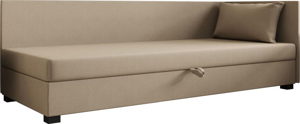 AURA SOFA Boxspringbett ILIA PLUS 100x195 Komplett-Set mit Bonell Matratze, Polsterbett mit Bettkästen - Bronze, SAWANA 24