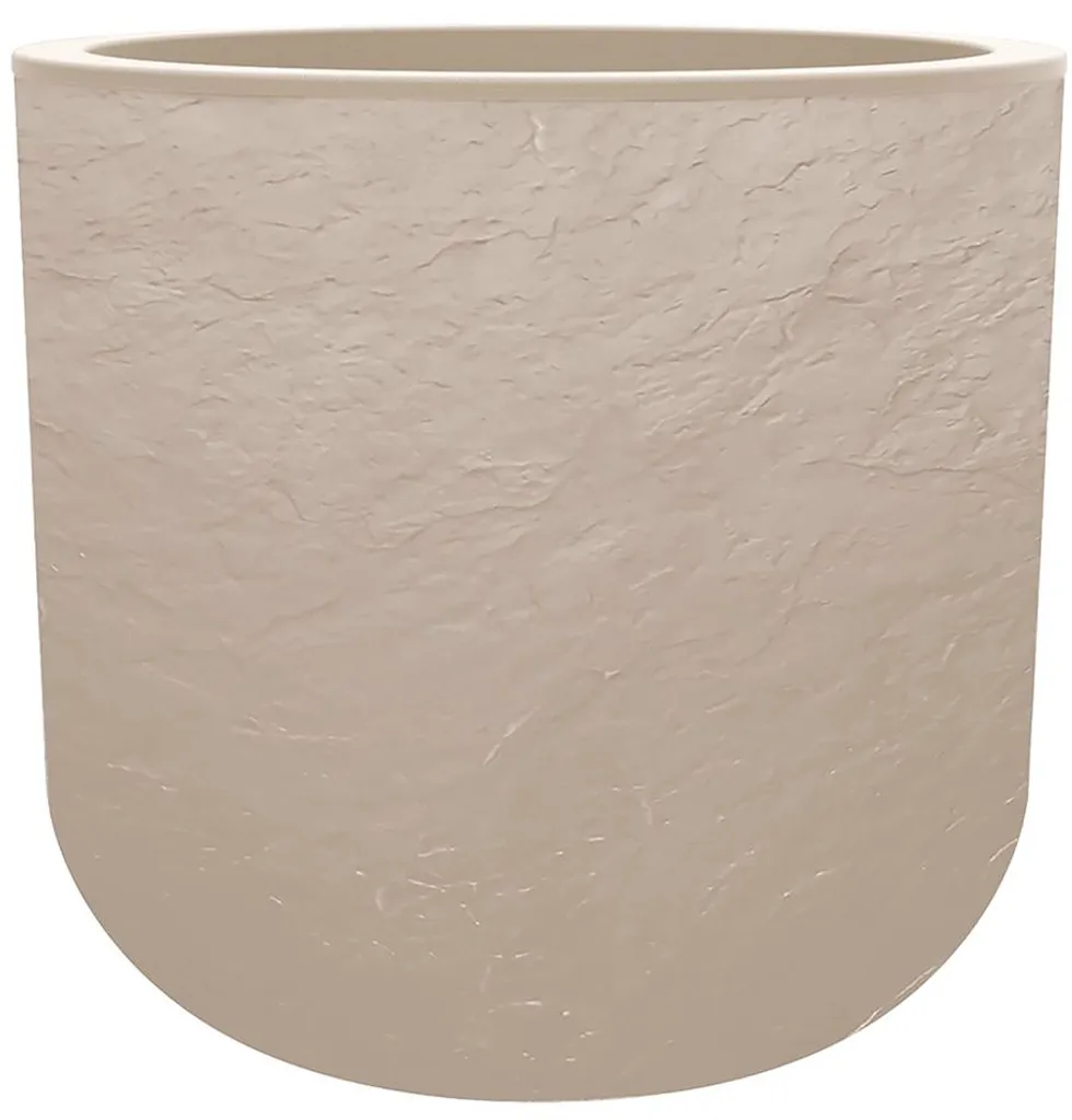 Jardinière Volcania Up EDA 385mm beige décor pierre avec réserve d'eau