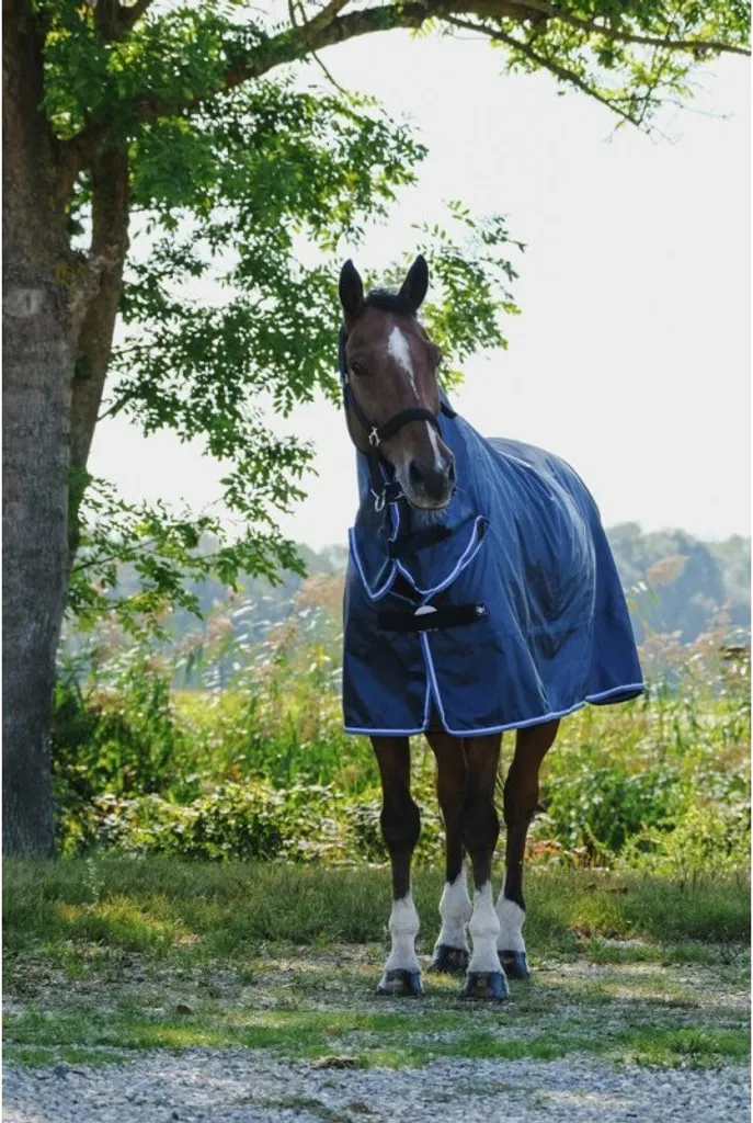 Coperta Cavallo Impermeabile Ekkia Riding World Combo Blu Navy 155