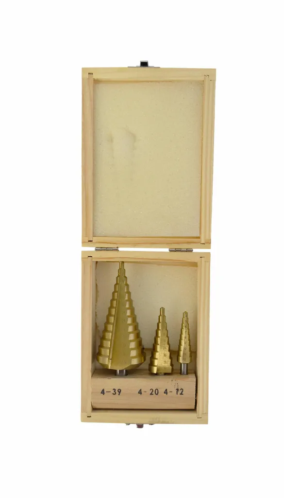 Foret Étagé HSS-TiN Awtools : Kit de 3 Mèches Coniques Multi-Diamètres