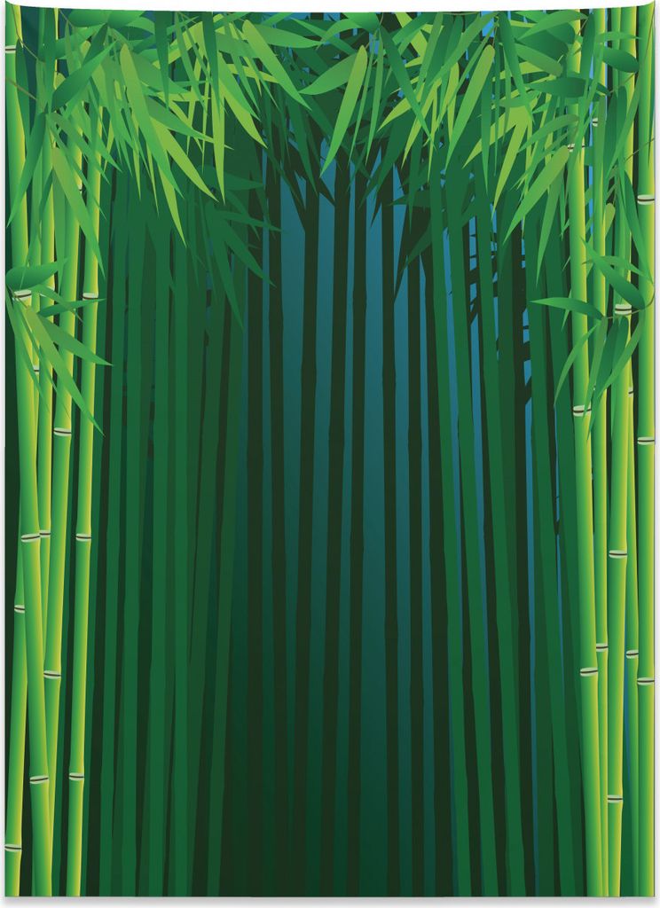 Abakuhaus Bambus Wandteppich, Grüne belaubte Zweige aus Weiches Mikrofaser Stoff Kein Verblassen Klare Farben Waschbar, 110 x 150 cm, Apfelgrün D...