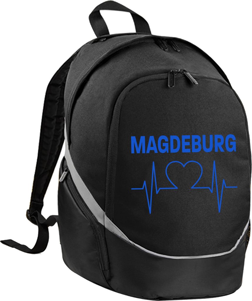 multifanshop Rucksack - Magdeburg - Herzschlag, schwarz, Größe one size