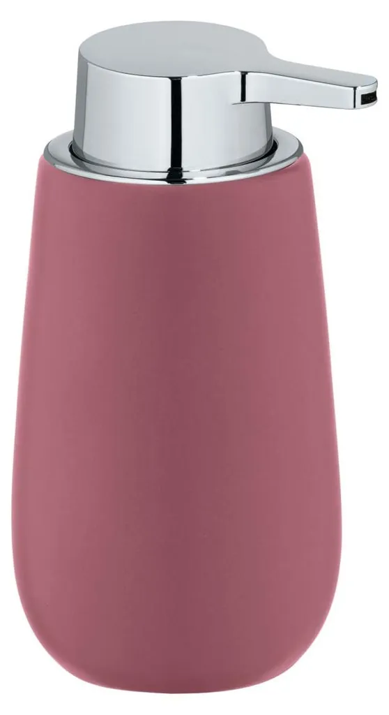 Distributeur de savon pompe céramique rose mat contre le gaspillage