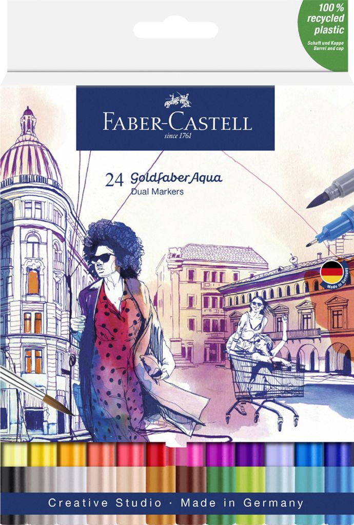 FABER-CASTELL Aquarellmarker GOLDFABER 24er Etui