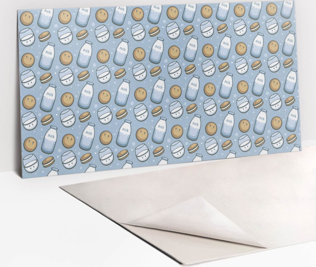 Dekorative PVC Wandpaneele - Küchenpaneele Rückwand hart Innenwand - 100 x 50 - Milch und Keks