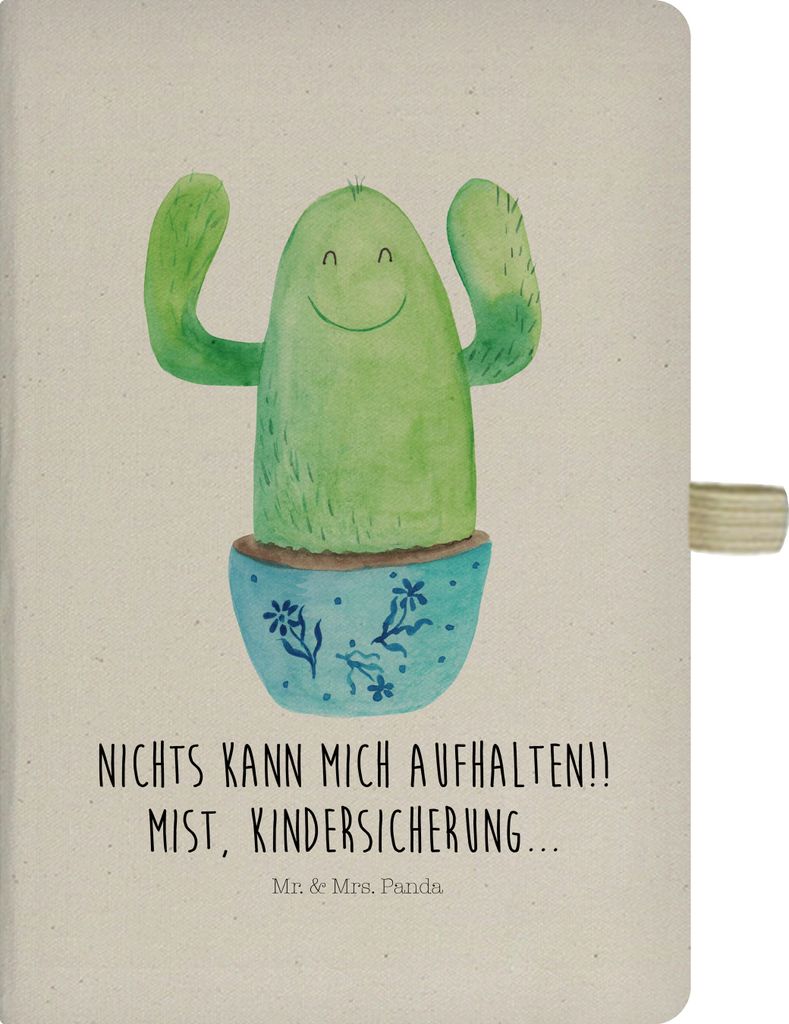 Mr. & Mrs. Panda Tagebuch Kaktus Happy - Transparent - Geschenk, Adressbuch, Skizzenbuch, Kakteen, Reisetagebuch, Büro, Ausbildung, Journal, Kladd...