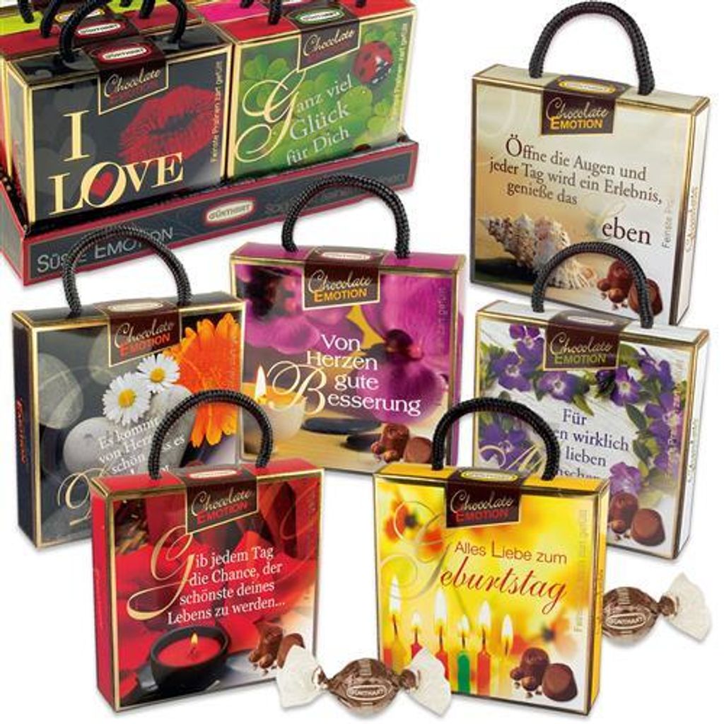 Günthart feine Pralinen im Box mit Sprüchen Produktbild 