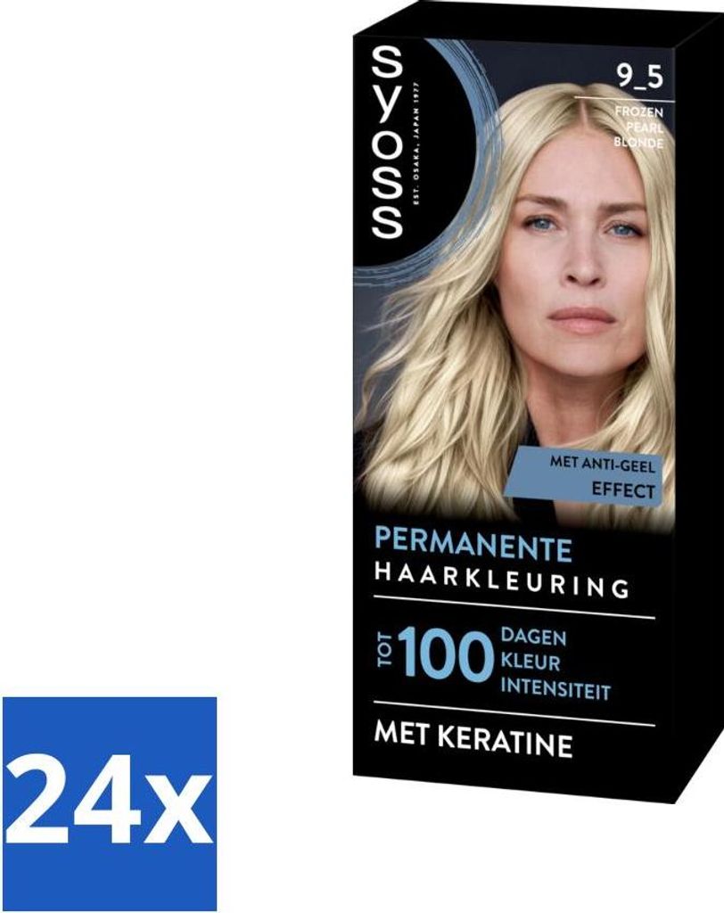 SYOSS – Coloration 9-5 Frozen Pearl Blonde – Haarfarbe – Grauabdeckung – Reduziert Haarbruch - Vorteilspack - 24 Stücke