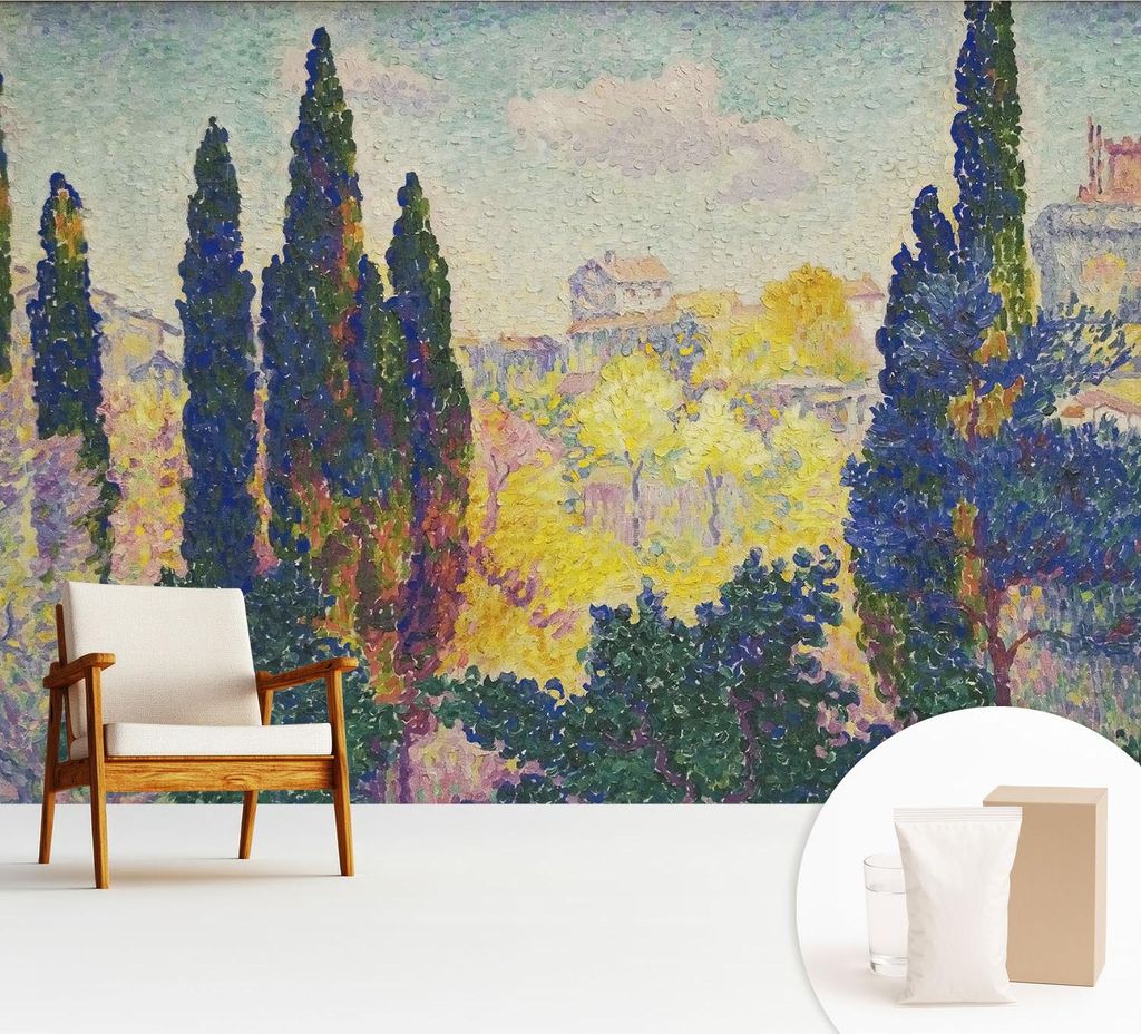 Fototapete - 312x219 cm - Tapete - Wandtapete - Wandbilder - Dekofolie - Tapete Folie - Wand - Dekoration - Wohnzimmer - Impressionistische Landsch...