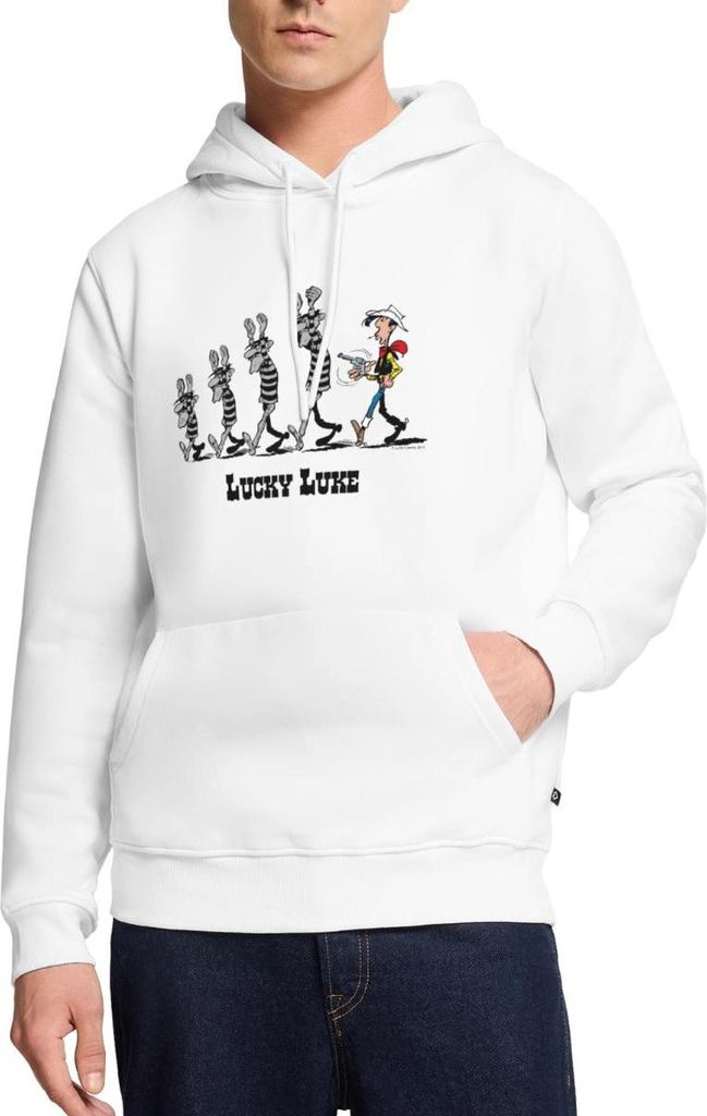 Spreadshirt Lucky Luke Verhaftet Dalton Brüder Herren Premium Hoodie, S, Weiß