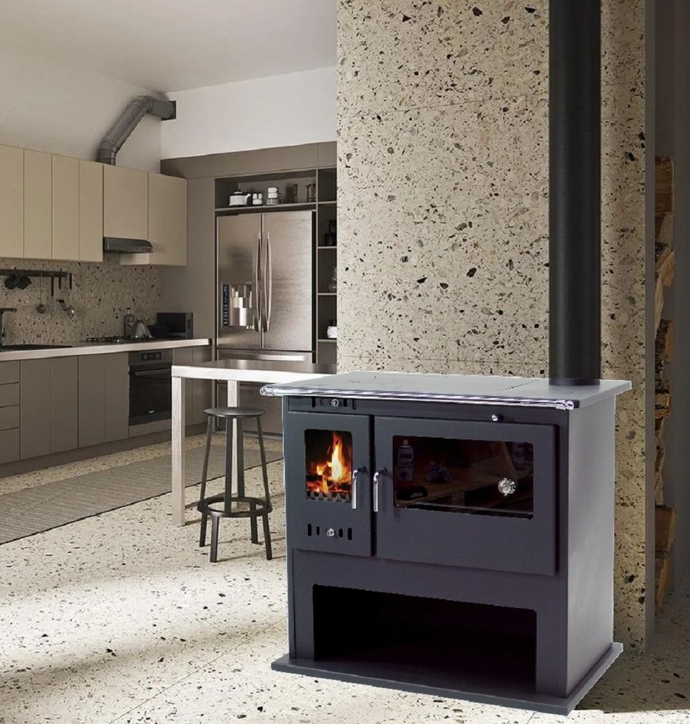 Holzherd 10.5kW Küchenofen mit Herdplatte Backfach Heizofen Holzofen 56309