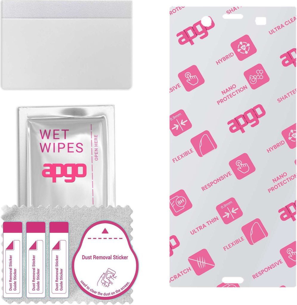 apgo Ultra-klar Hybrid Schutzglas kompatibel mit Sony Xperia XZ1, Flexible Nano Glass, toller Ersatz für Hartglas, kratzfester Displayschutzglas, ...