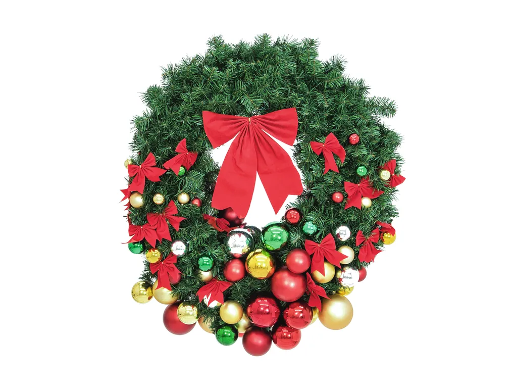 Couronne sapin Premium 90cm Europalms avec ornements rouges et or