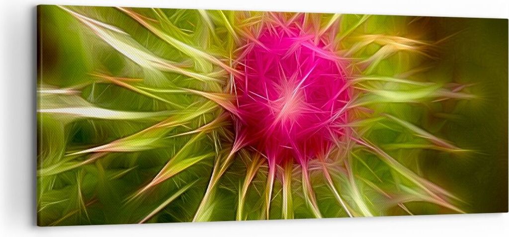 Bild auf Leinwand - Leinwandbild - Grafik Blume Pflanze Licht leuchten - 120x50cm - Wand Bild - Wanddeko - Leinwanddruck - Bilder - Kunstdruck - Le...