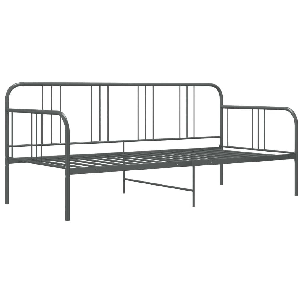 “2026 Modern“ Grau Schlafsofa Bettgestell Grau Metall 90x200 cm - Designermöbel 33737 - Klassische Betten