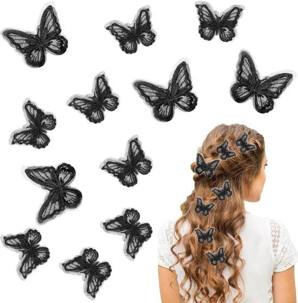 Barrettes noires antidérapantes pour filles avec finition métal mat