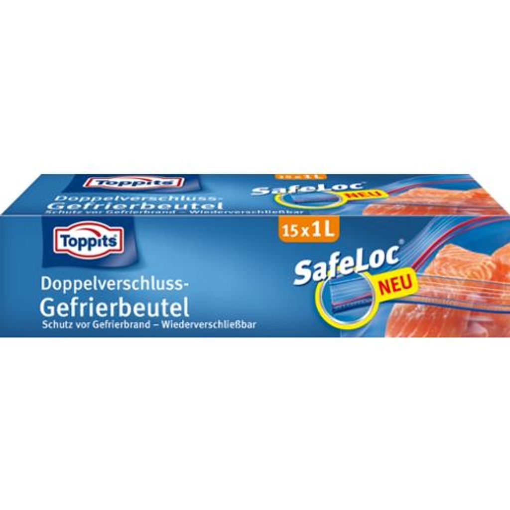 Toppits Verschluss Gefrierbeutel 1l 15er Produktbild 