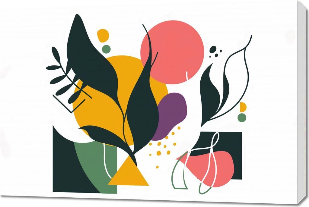 Bild 90x60cm Farbige Botanische Abstraktion