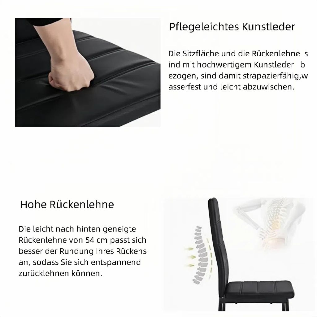 HJ WeDoo sada 8 jídelních židlí, kuchyňská židle s Obrázek produktu 8