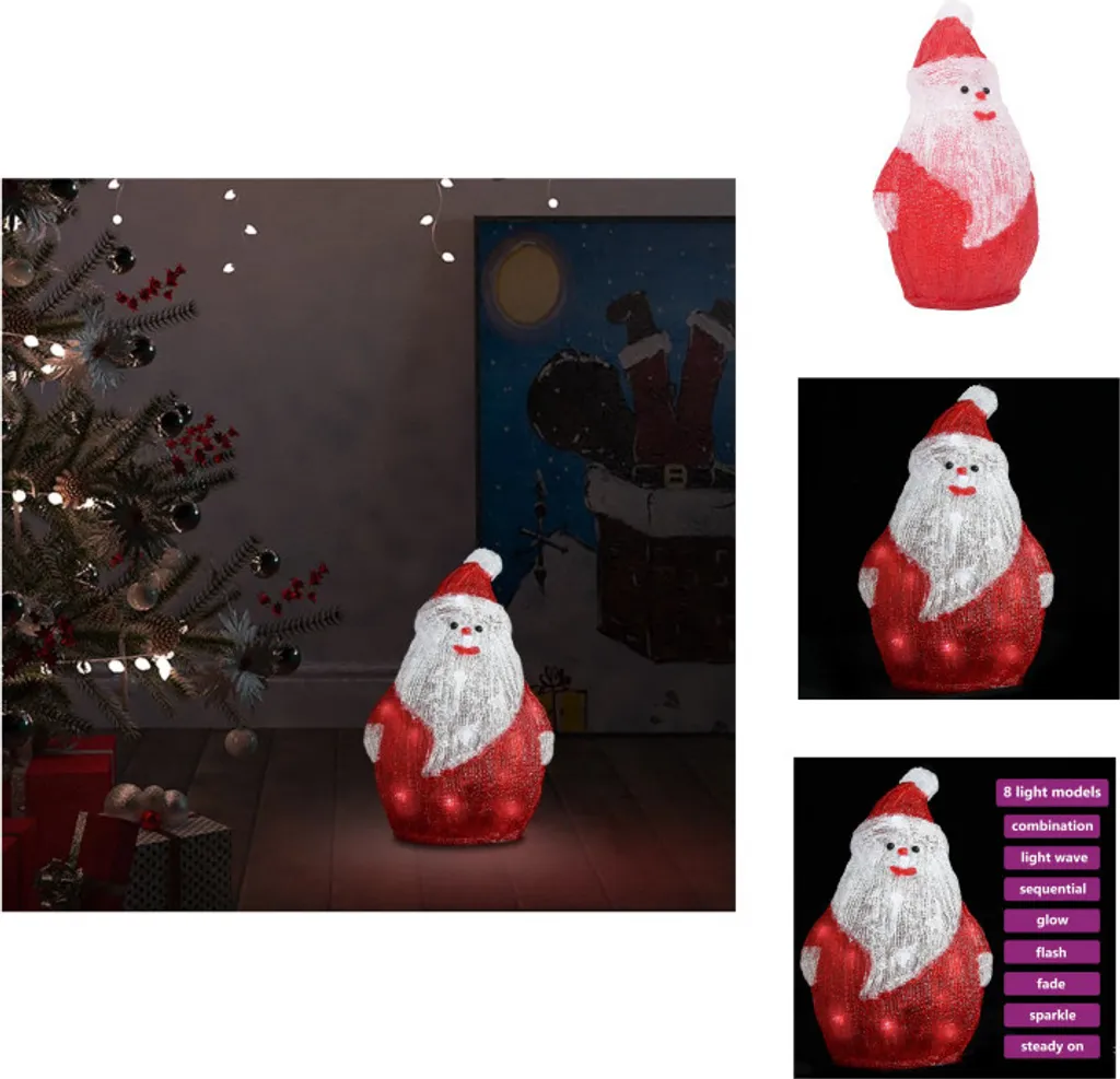 Figurine de Père Noël Lumineux LED décoration Noël extérieur acrylique