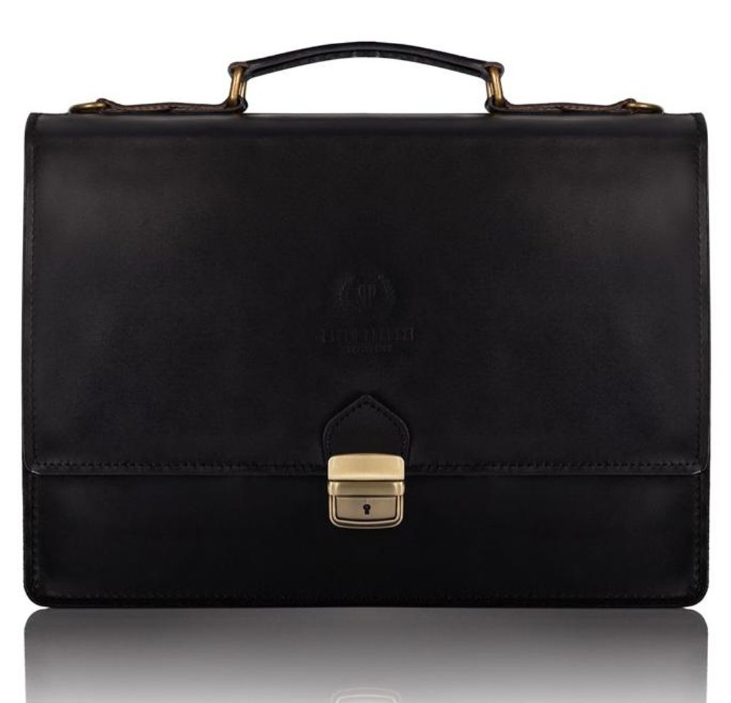 Herren a4 Leder Aktentasche Paolo Peruzzi N01-BL