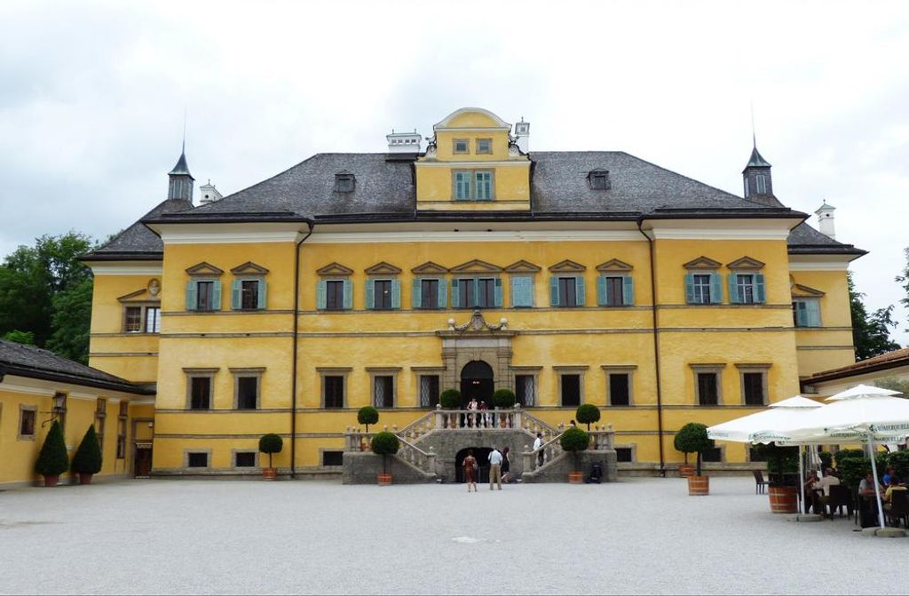 hansepuzzle 31446 - Schloss Hellbrunn Puzzle, 500 Teile, Reisen, 46,0 x 30,0cm mit hochwertiger Aufbewahrung, Kartonbox & Beutel