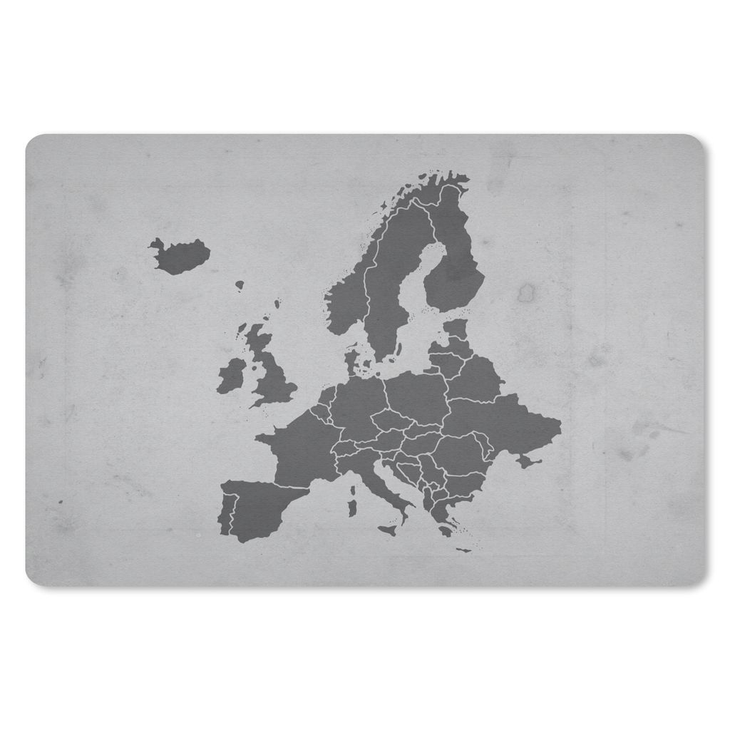 MuchoWow Schreibtischunterlage Eurocard im Retro-Stil - schwarz und weiß 60x40 cm - XXL Mauspad - Großes Mauspad