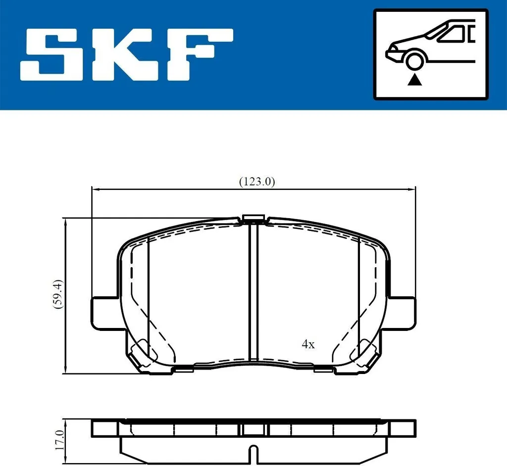 Plaquettes Avant Toyota Avensis Verso SKF VKBP 80943 avec Témoin d'Usure