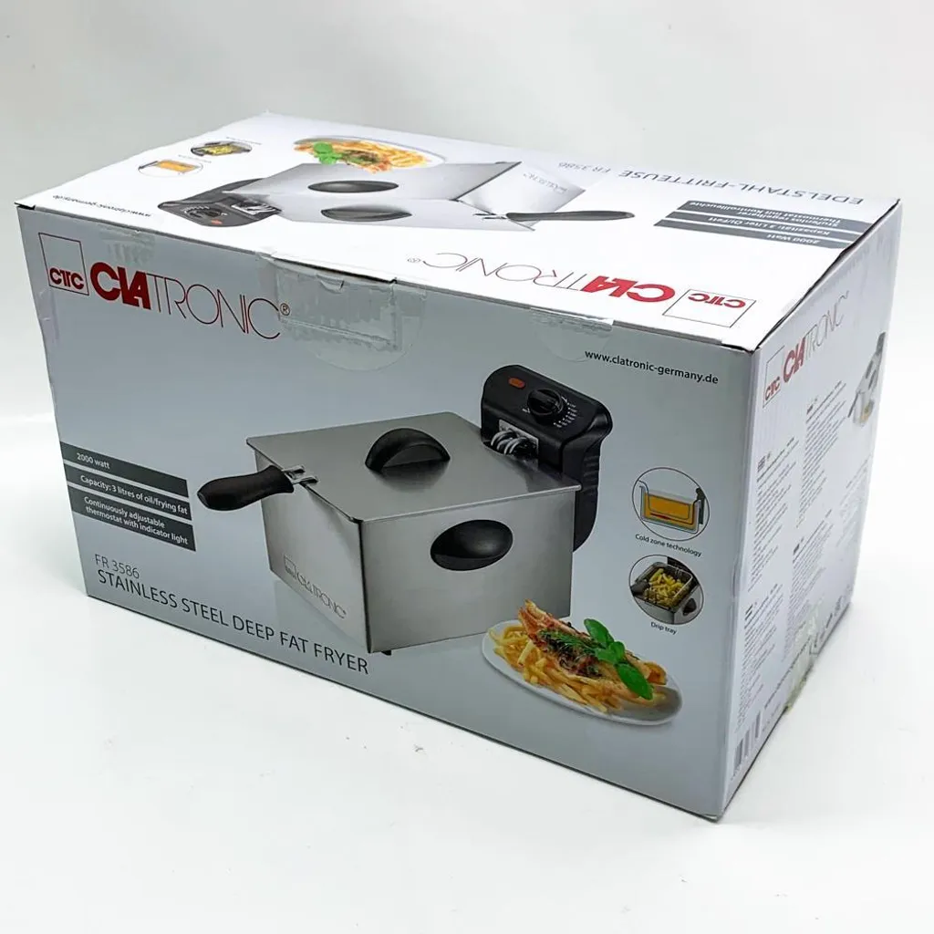 Friteuse en acier inoxydable 3L Clatronic FR 3586 - Cuisson précise - 19