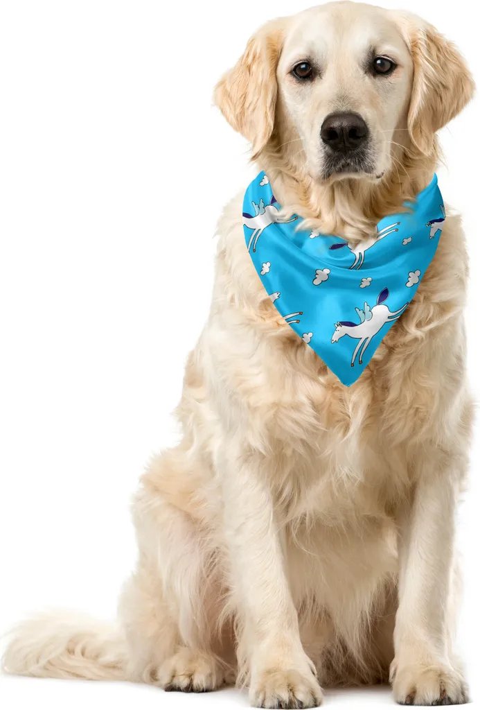 Idea Regalo Cane: Bandana Pegaso ABAKUHAUS 40x40 Blu - Elegantissima