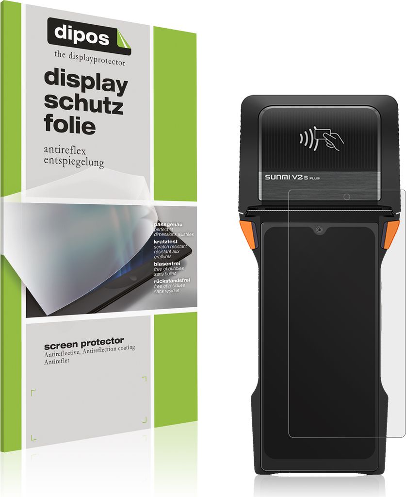 4x Schutzfolie für sunmi V2s Plus matt Displayschutzfolie Folie Display Schutz dipos