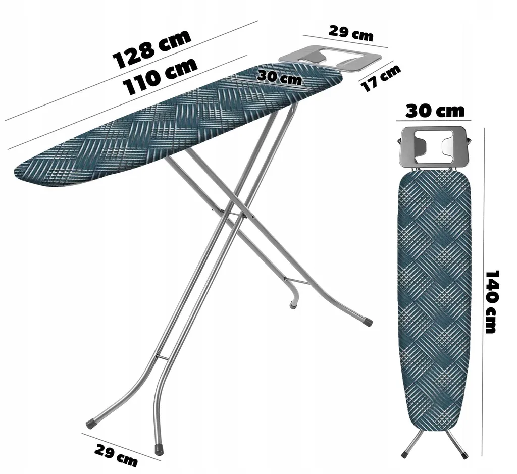 Table à repasser 110 x 30 cm avec repose-fer et surface multicouche - 2