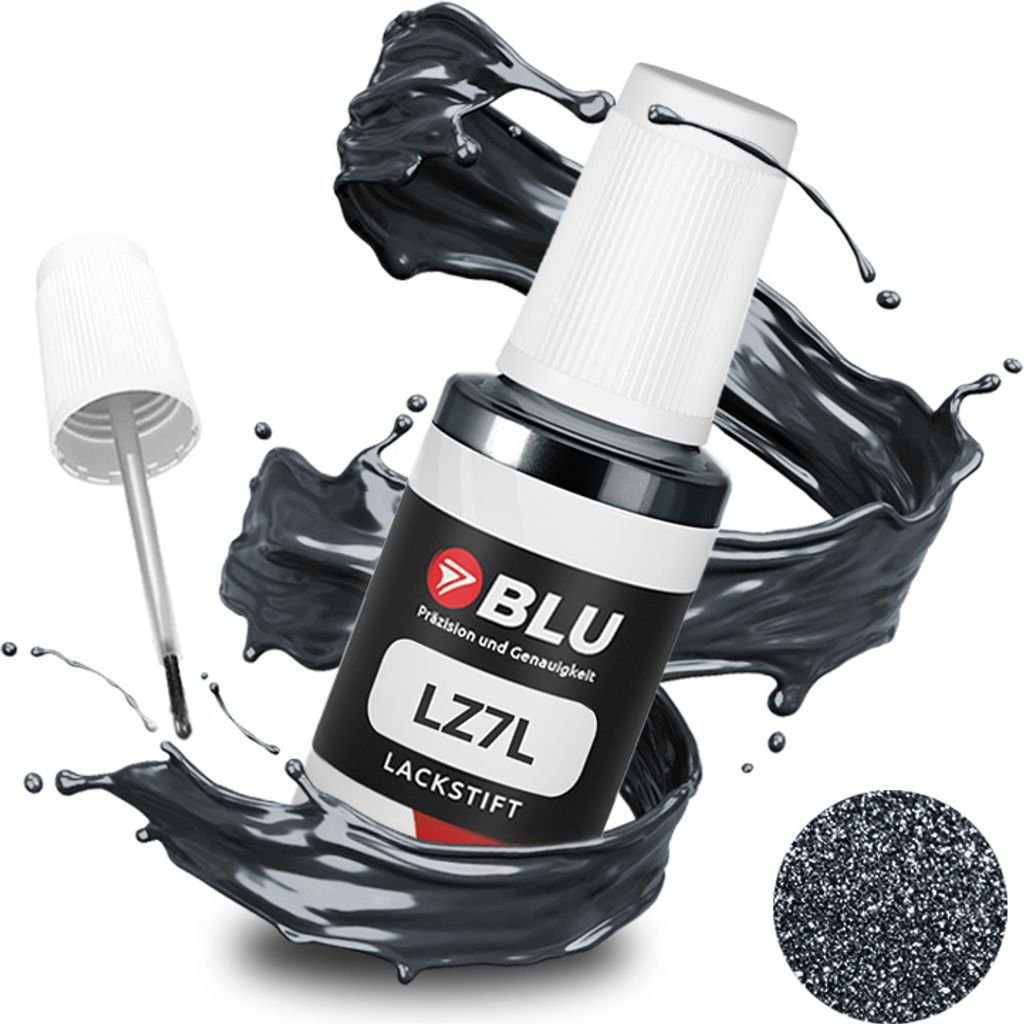 BLU Auto Lackstift Schwarz kompatibel für Audi LZ7L Lavagrau | Auto Lack Reparatur Ausbesserungslack