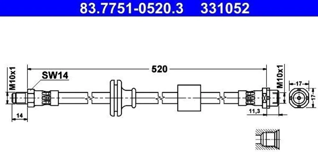 Réparer freinage BMW X3 E83 : Flexible ATE OE 34 30 3 411 443 de rechange