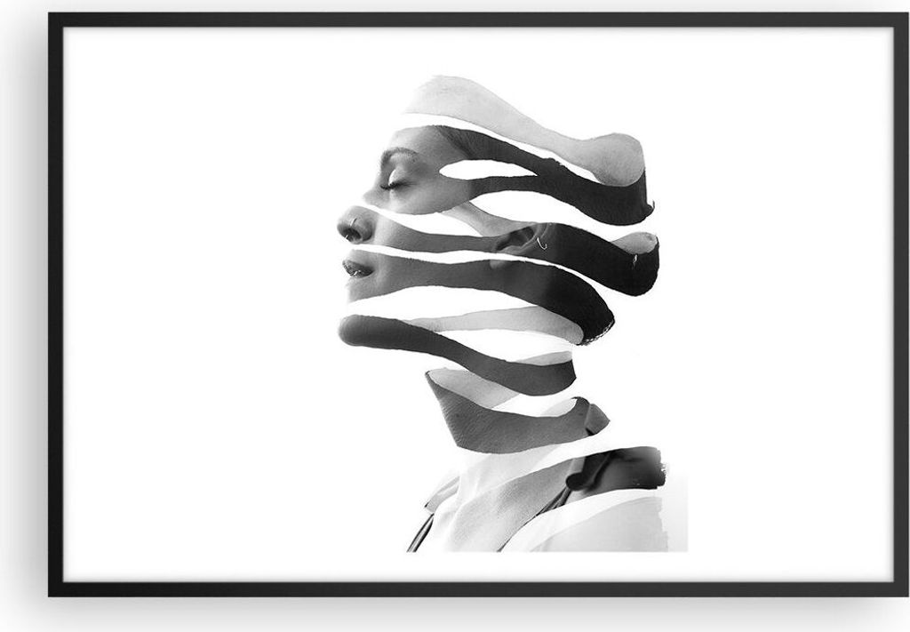 Gerahmtes Poster - Schwarzer Rahmen - Frau Surrealismus Produktbild 