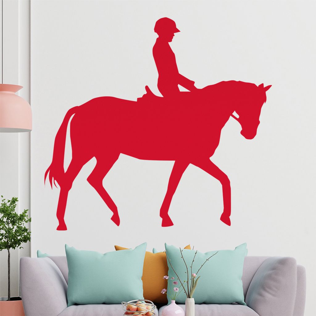 KIWISTAR Reiter Silhouette Pferdesport sitzend Wandtattoo in 6 Größen - Wandaufkleber Wall Sticker - Dekoration, Küche, Wohnzimmer, Schlafzimmer...