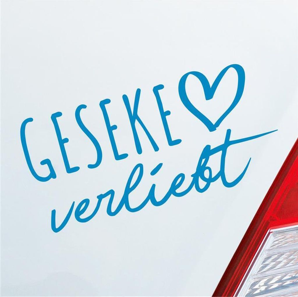 Auto Aufkleber Geseke verliebt Herz Stadt Heimat Liebe Car 19x9 cm Hellblau Sticker Heckscheibenaufkleber