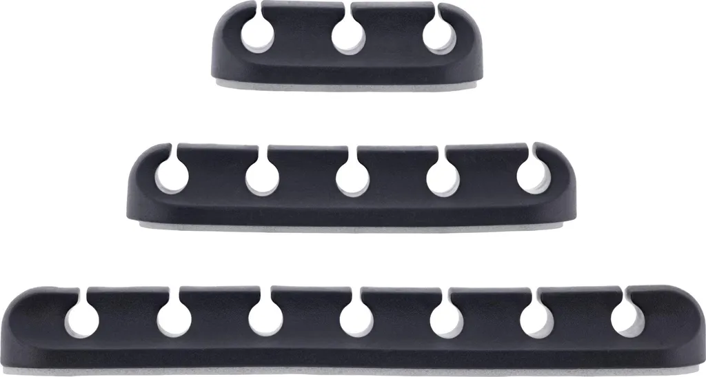 Gestionnaire de Câbles Autocollant Flexible InLine Noir Multi-Slots 3x